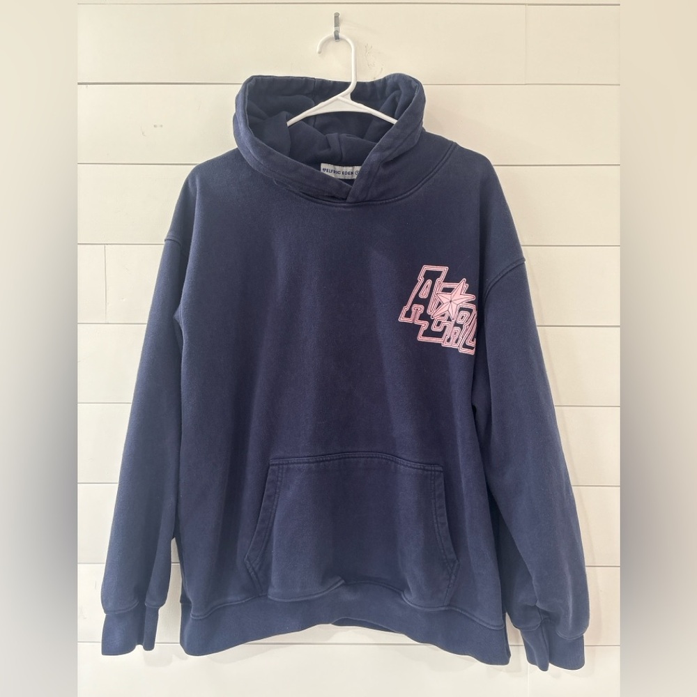 Elfric Eden ARC Graphic Hoodie Navy Blue Pullover Streetwear Women’s S - Picture 4 of 7